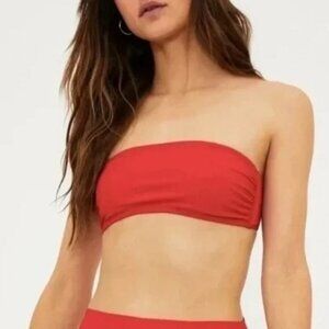 NWT Andie Swim The Bora Bora Bikini Top Womens XS Chili Pepper Red